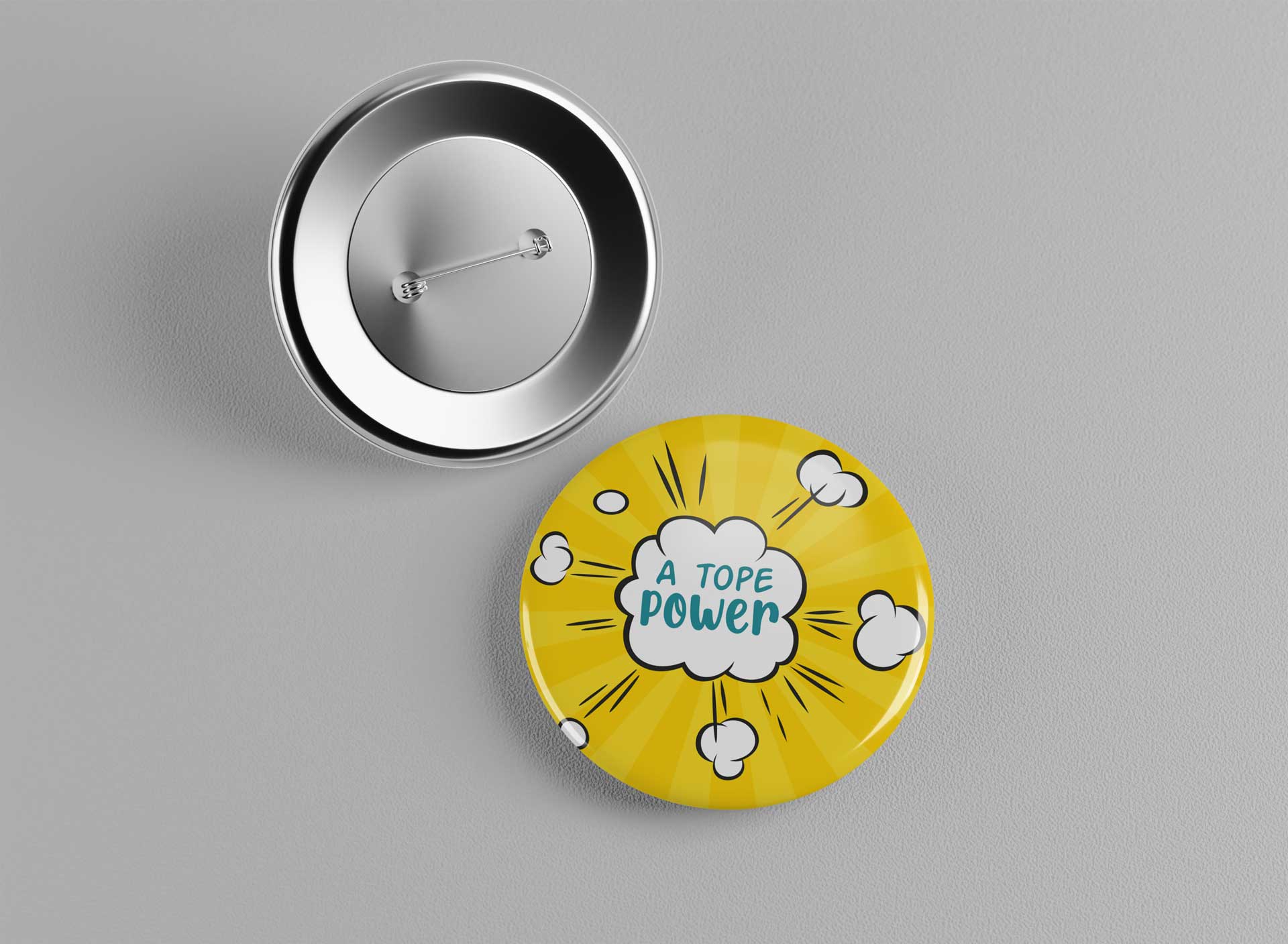 Chapa redonda personalizada con alfiler para bodas