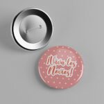 Chapa redonda personalizada con alfiler para bodas