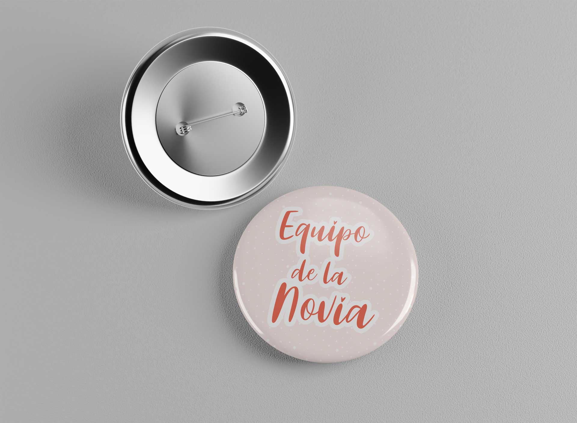 Chapa redonda personalizada con alfiler para bodas