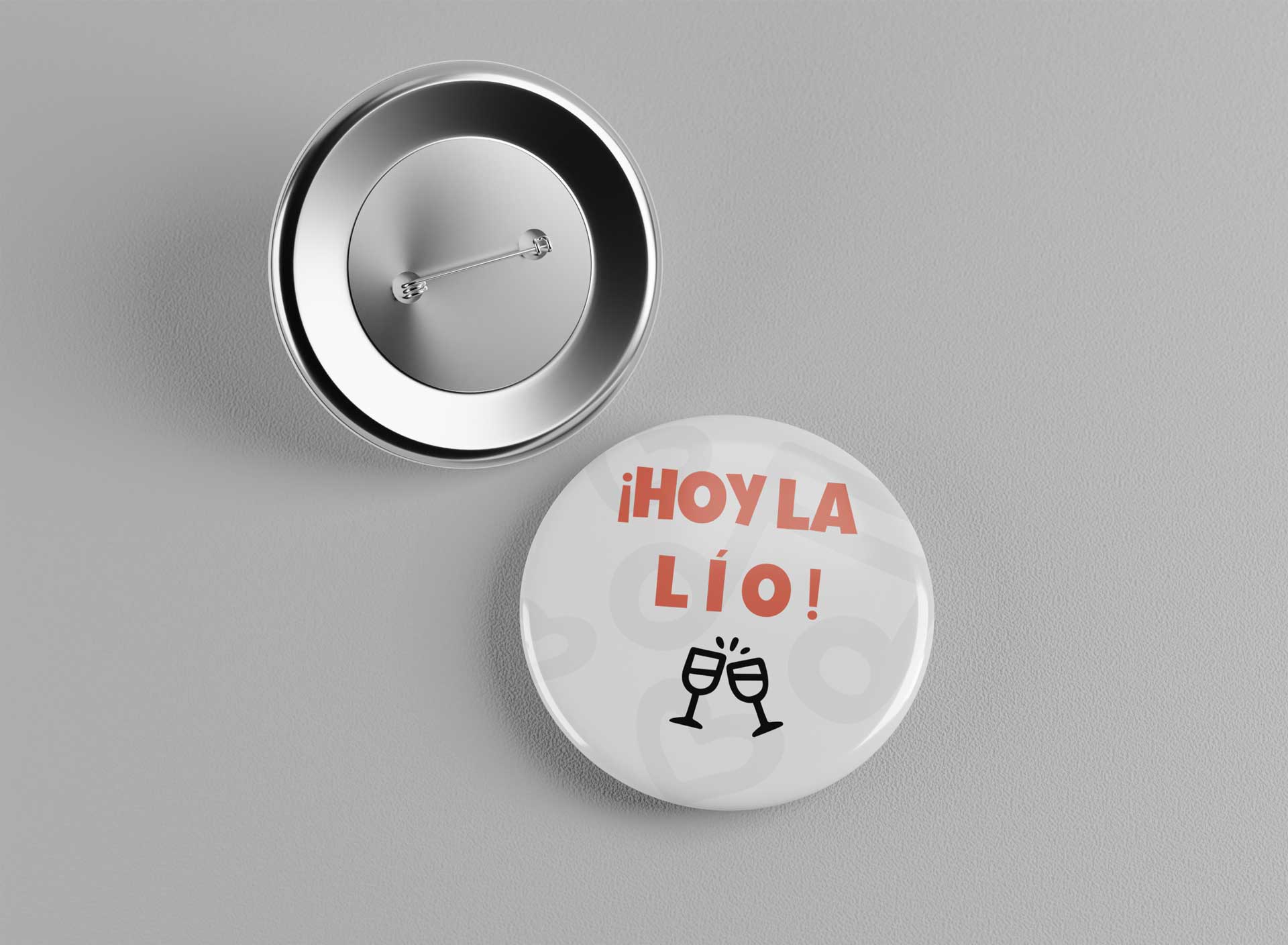 Chapa redonda personalizada con alfiler para bodas