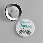 Chapa redonda personalizada con alfiler para bodas