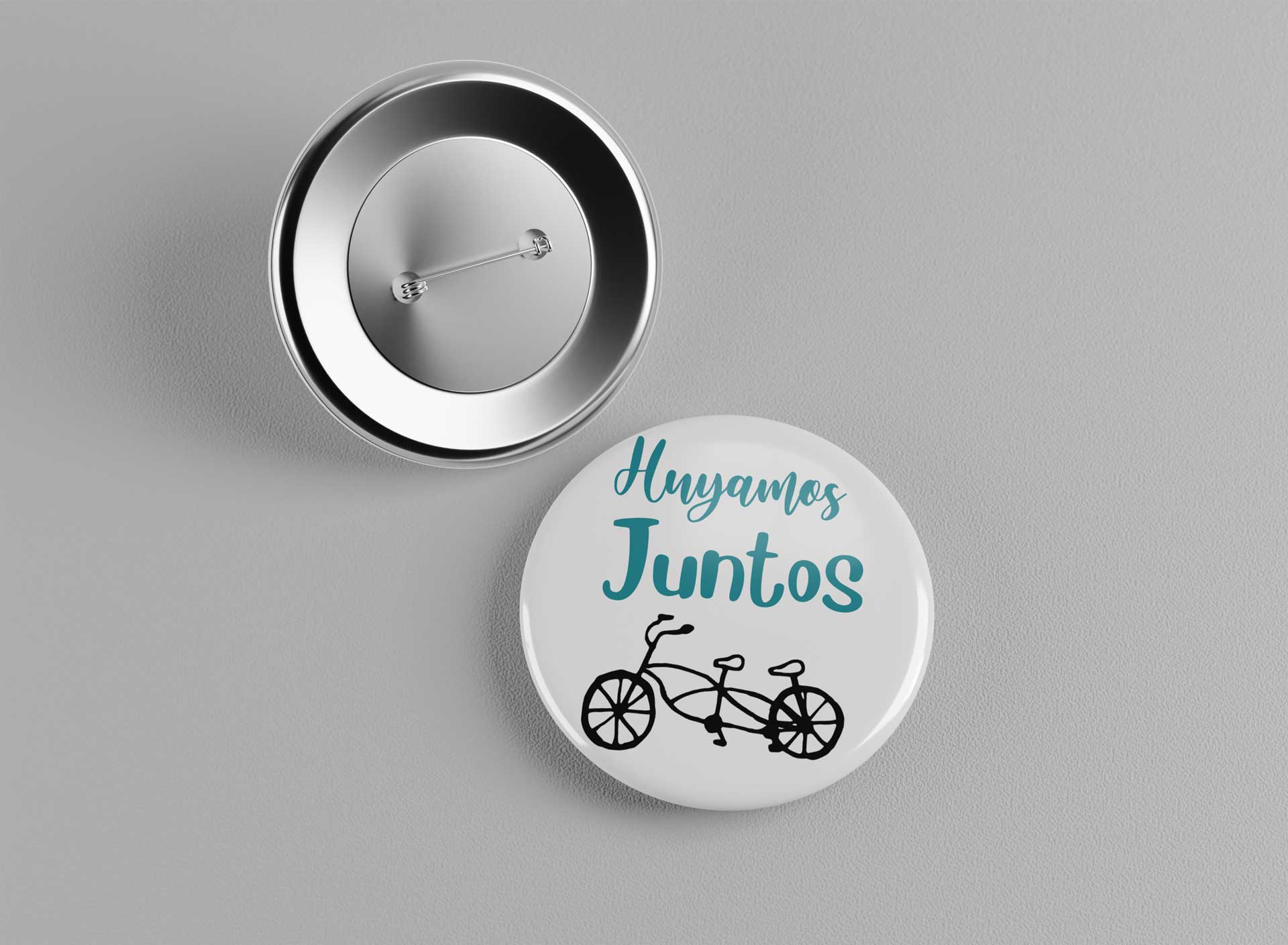 Chapa redonda personalizada con alfiler para bodas