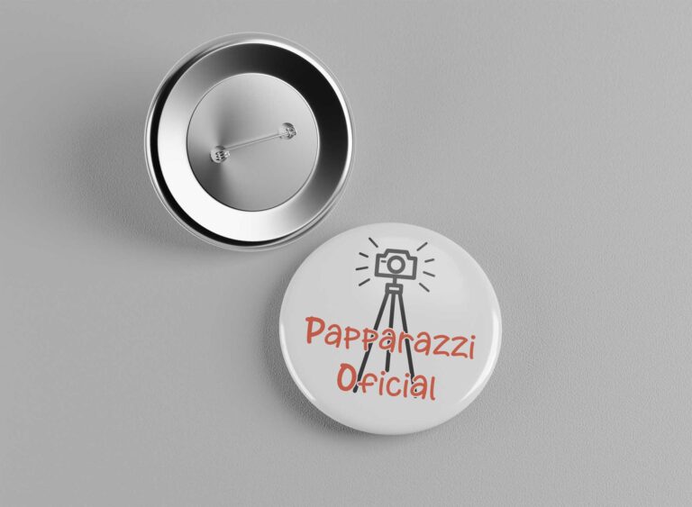 Chapa redonda personalizada con alfiler para bodas