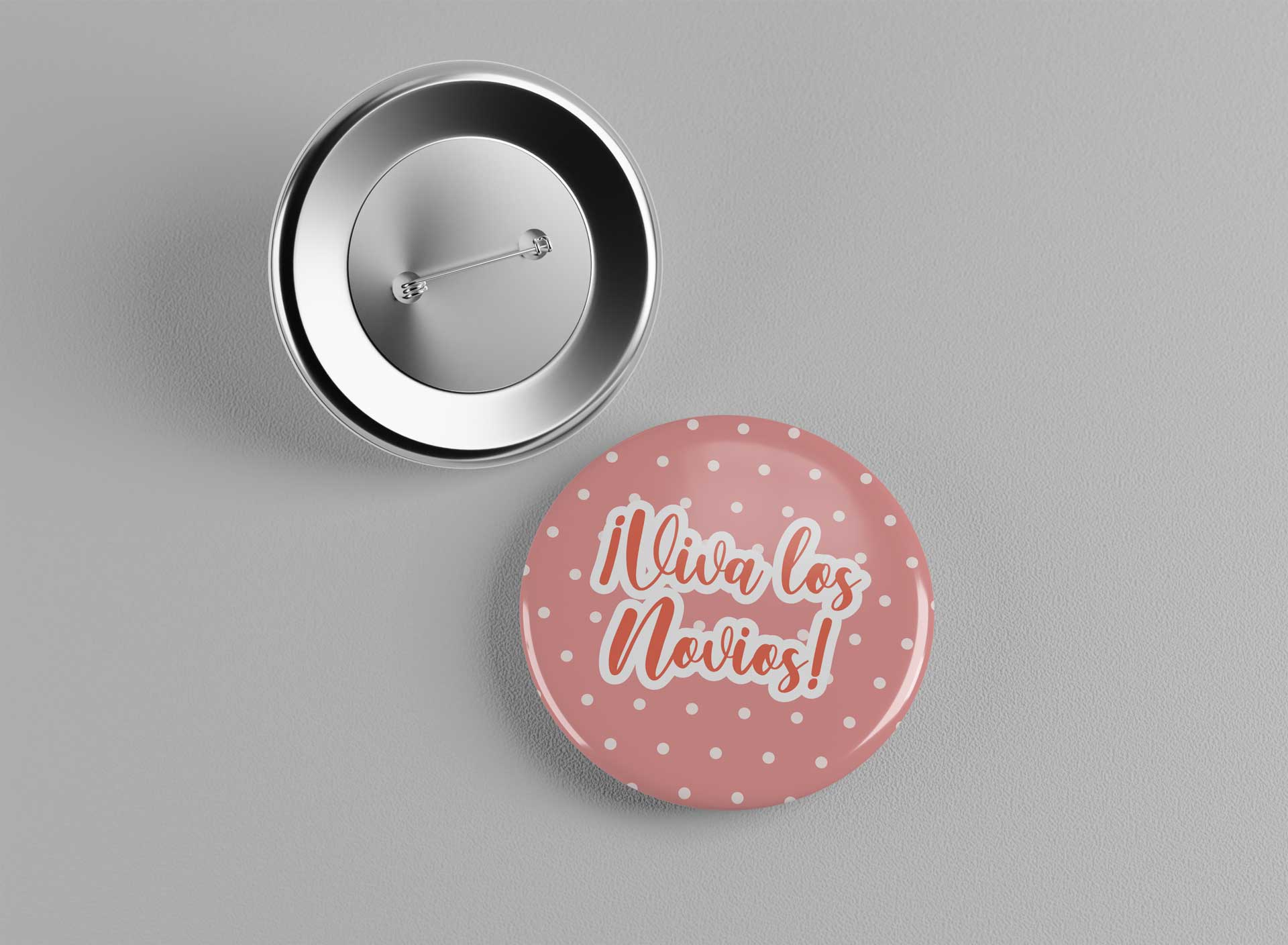 Chapa redonda personalizada con alfiler para bodas