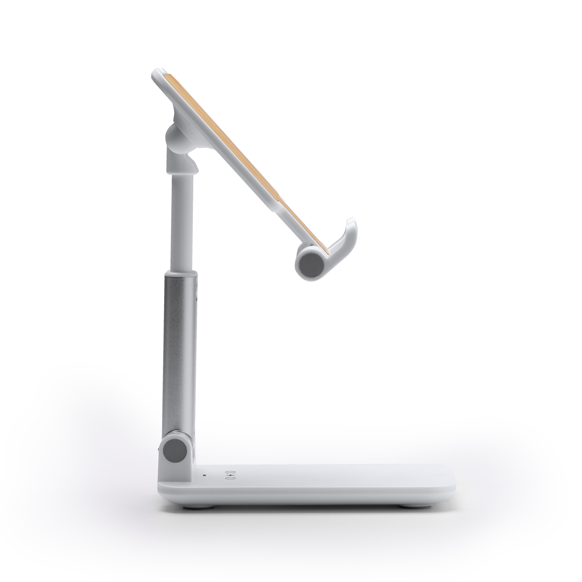 Soporte con cargador inalámbrico de bambú 3