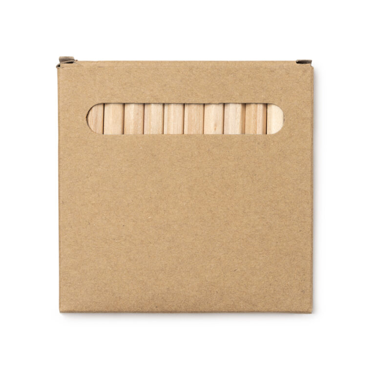 Set de 12 lápices de madera en caja reciclada 4