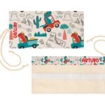 Estuche de tela infantil personalizado_Dinos