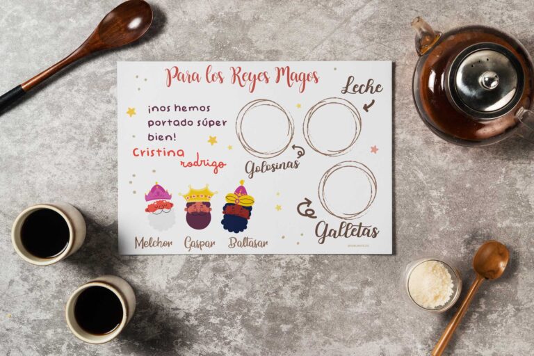 Salvamanteles de corcho de Reyes Magos Personalizado con nombres