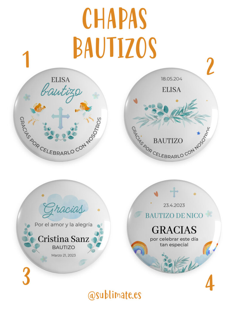 Chapas personalizadas para Bautizos 3