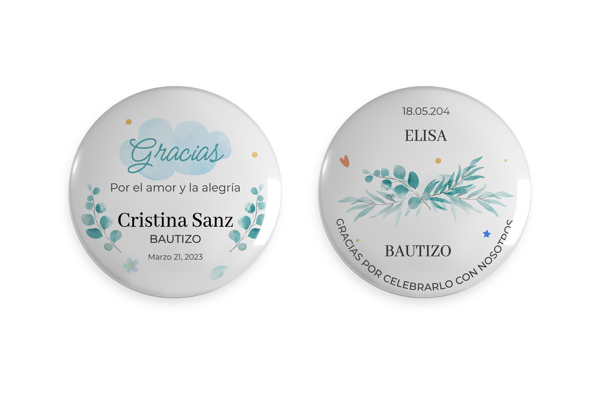 Chapas personalizadas para Bautizos 2