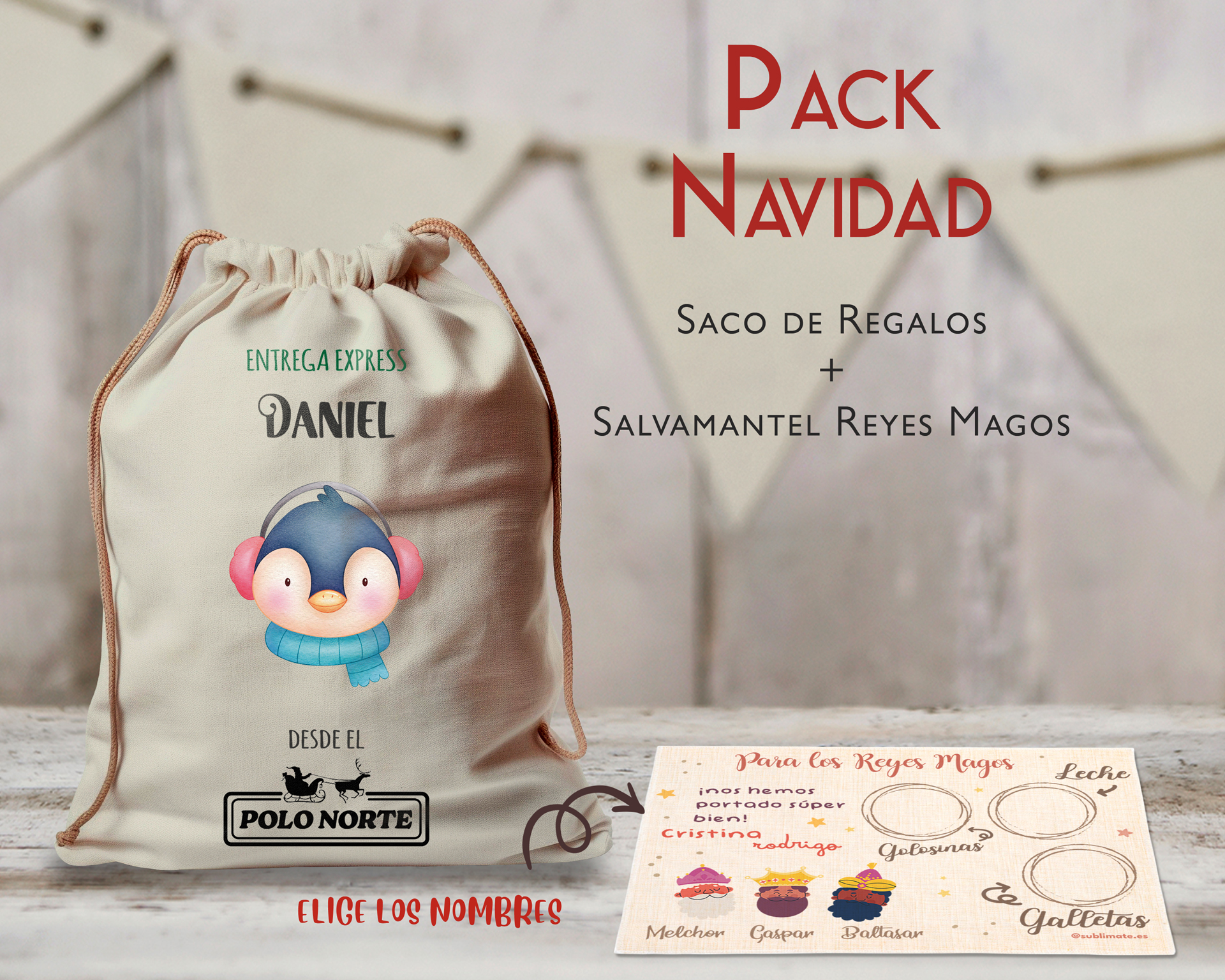 Pack Saco y Salvamantel Navidad_2024