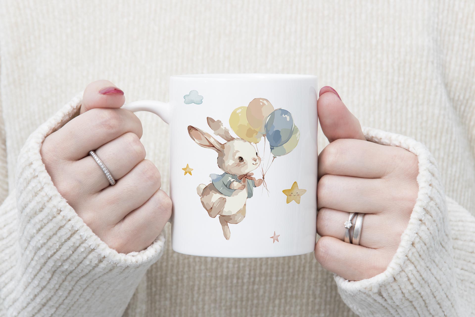 Taza Personalizada infantil para Bautizo_Conejito 2