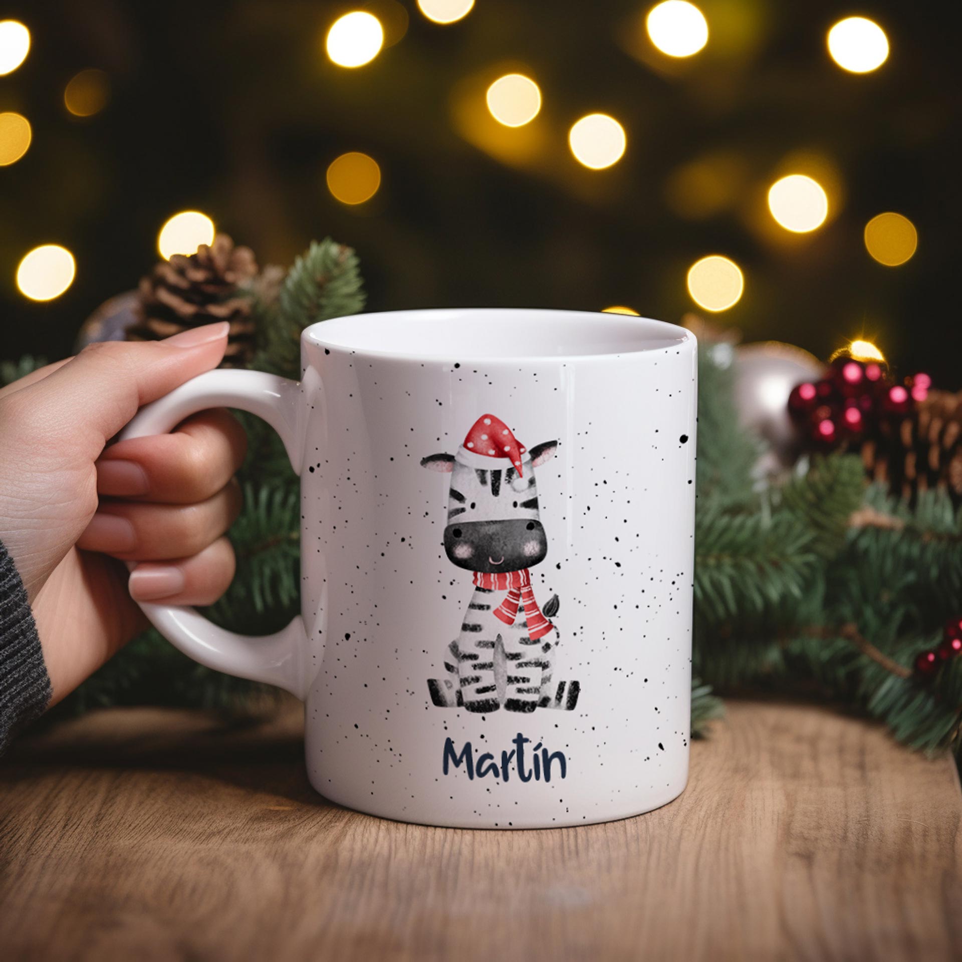 Taza Navidad_animales y nombre_Jirafa
