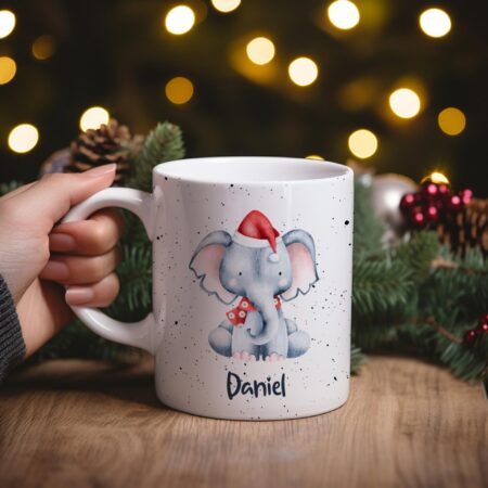 Taza Navidad_animales y nombre_Elefante