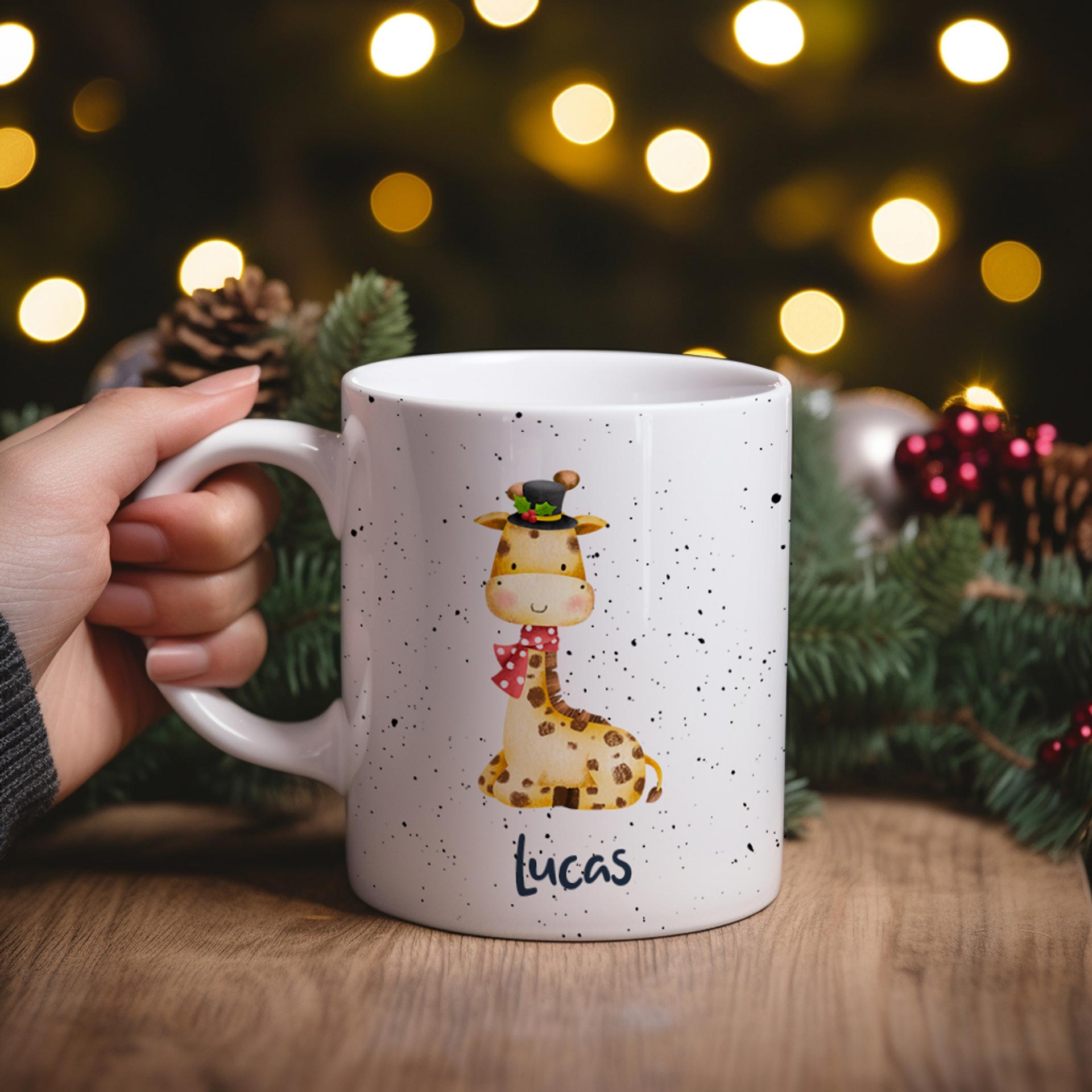 Taza Navidad_animales y nombre_Jirafa