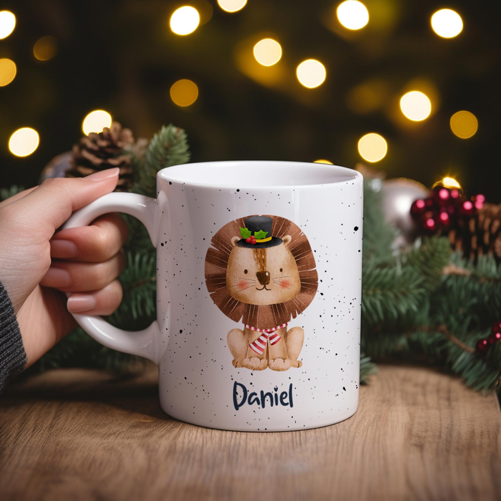 Taza Navidad_animales y nombre_Leon