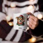 Taza Personalizada con perros navideños y nombre_milo
