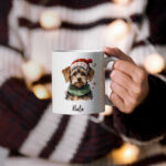 Taza Personalizada con perros navideños y nombre_nala
