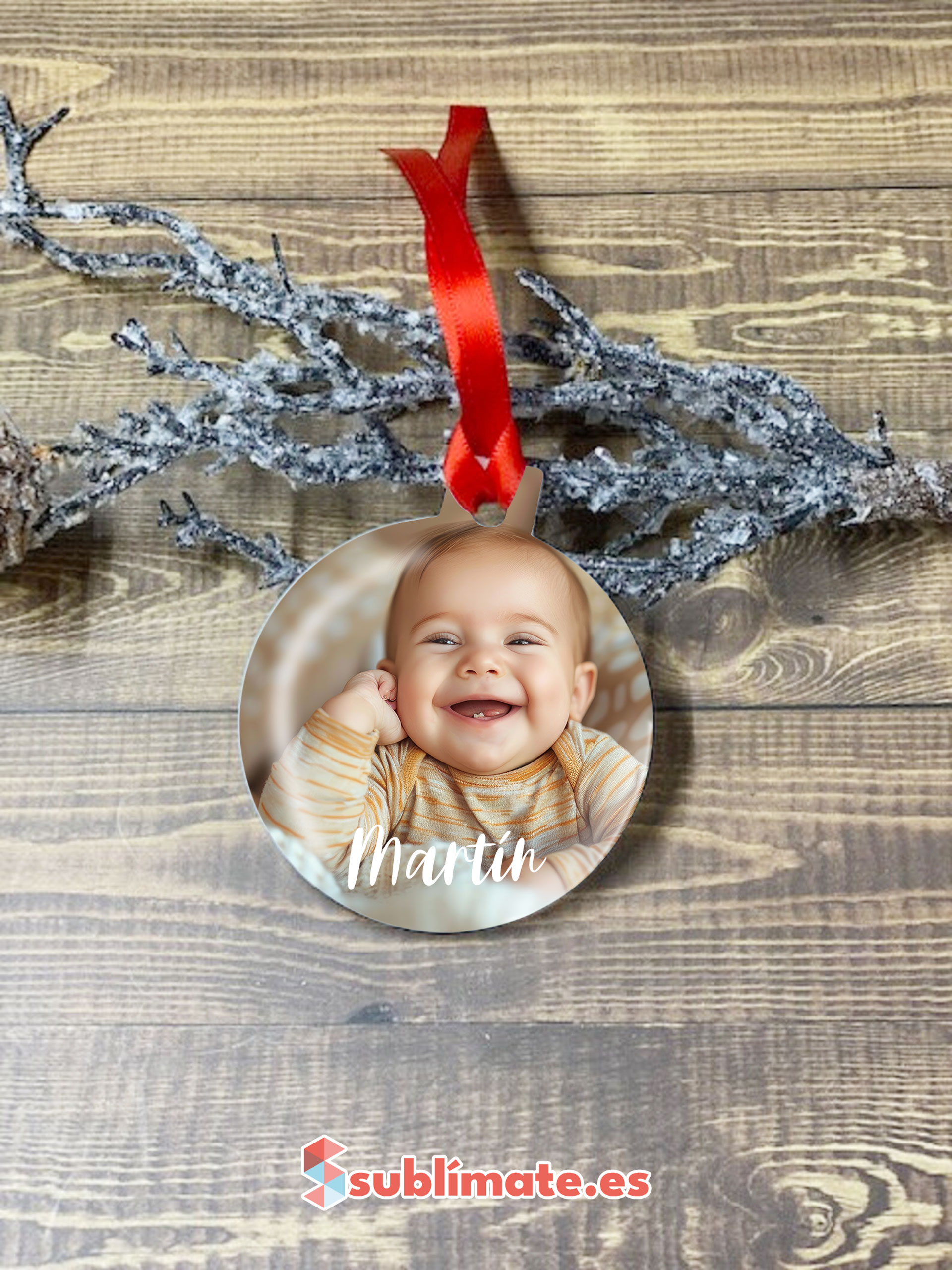 Adorno de Navidad acrílico con foto NIÑOS