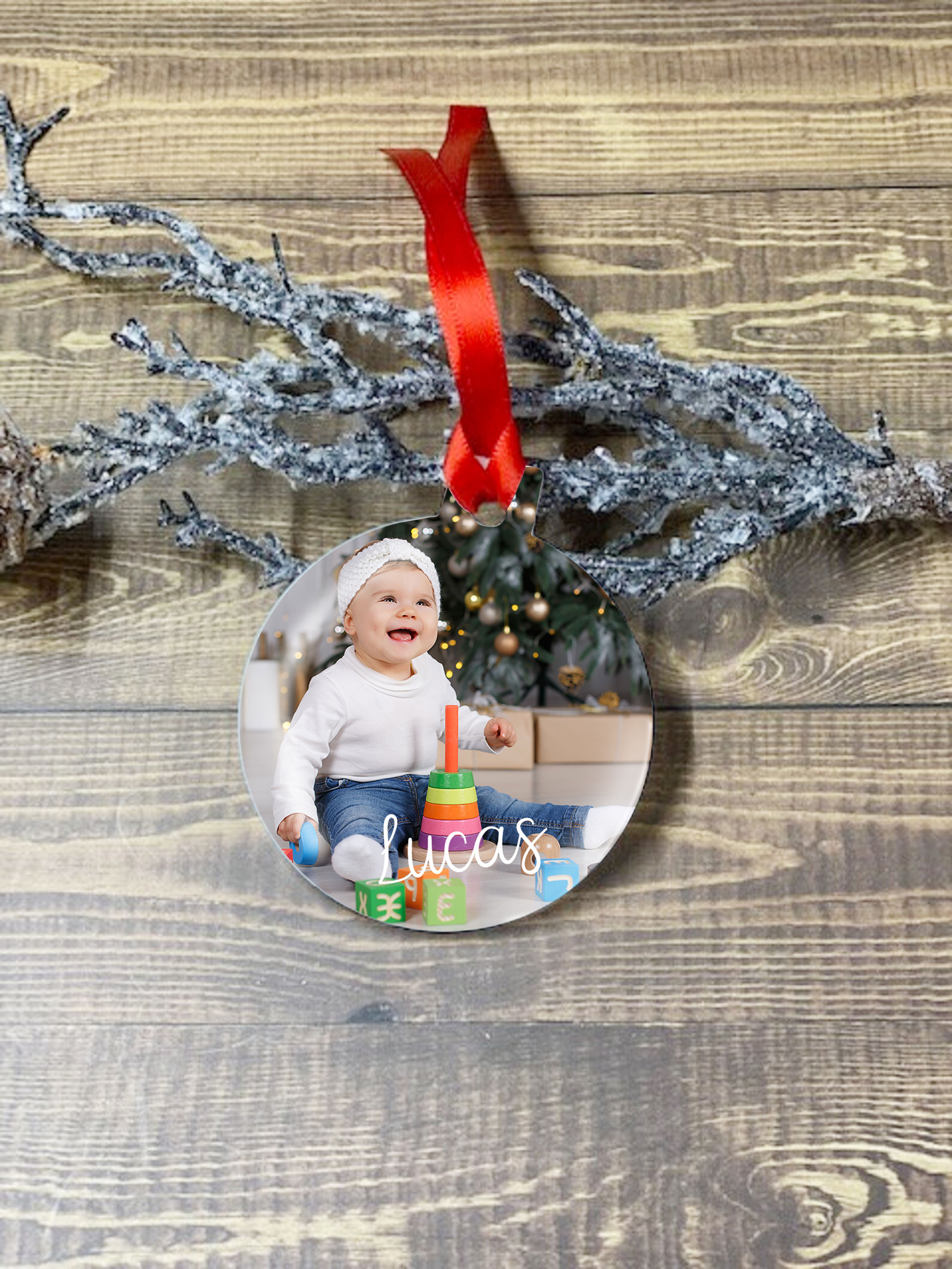 Adorno de Navidad acrílico con foto NIÑOS 2