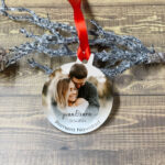 Adorno de Navidad acrílico con foto PAREJAS