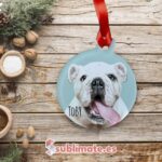 Adorno de Navidad acrílico con foto BULLDOG