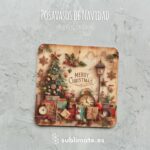 Posavasos Merry Christmas Vintage
