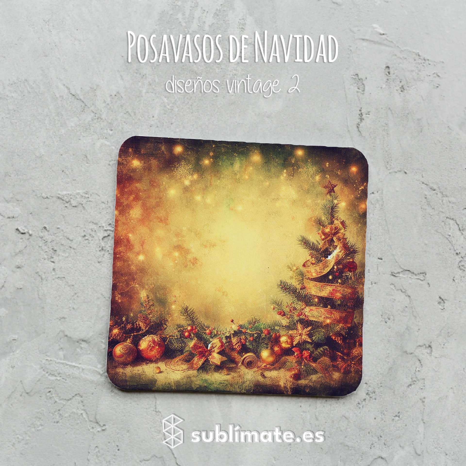 Posavasos Navidad Vintage cuadrados_2