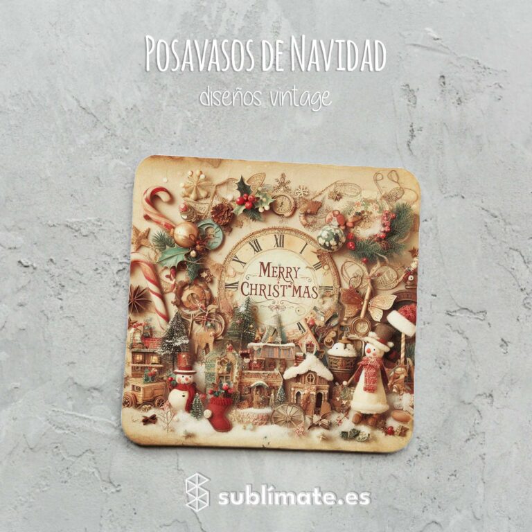 Posavasos Merry Christmas Vintage_2