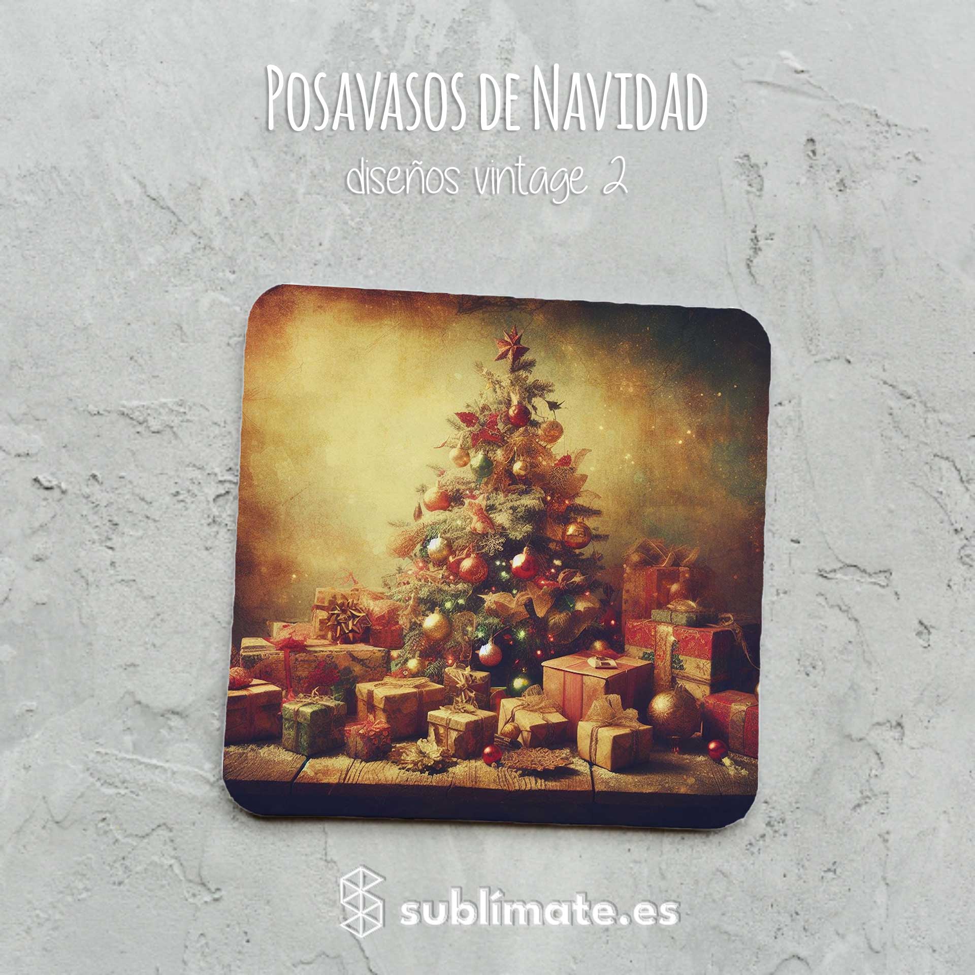 Posavasos Navidad Vintage cuadrados_3