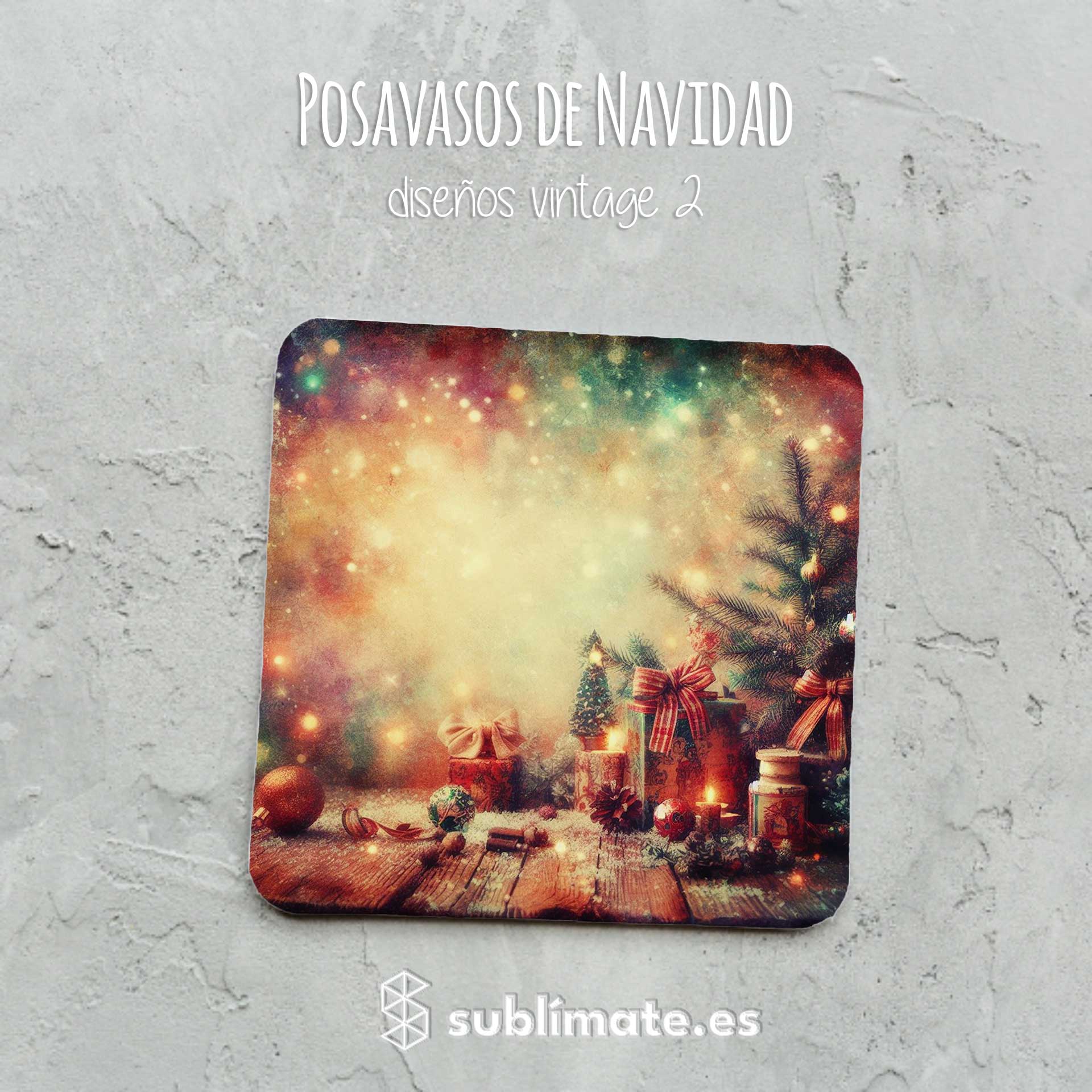 Posavasos Navidad Vintage cuadrados_4