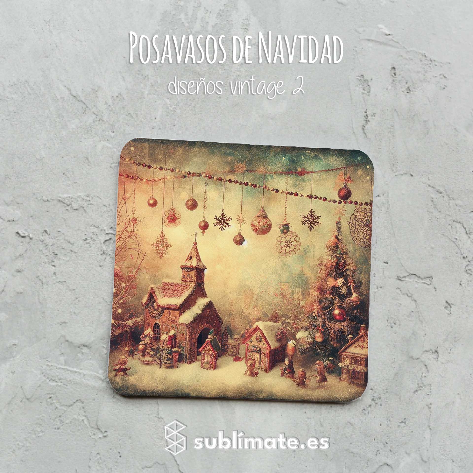 Posavasos Navidad Vintage cuadrados_5