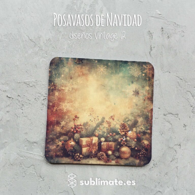 Posavasos Navidad Vintage cuadrados_6