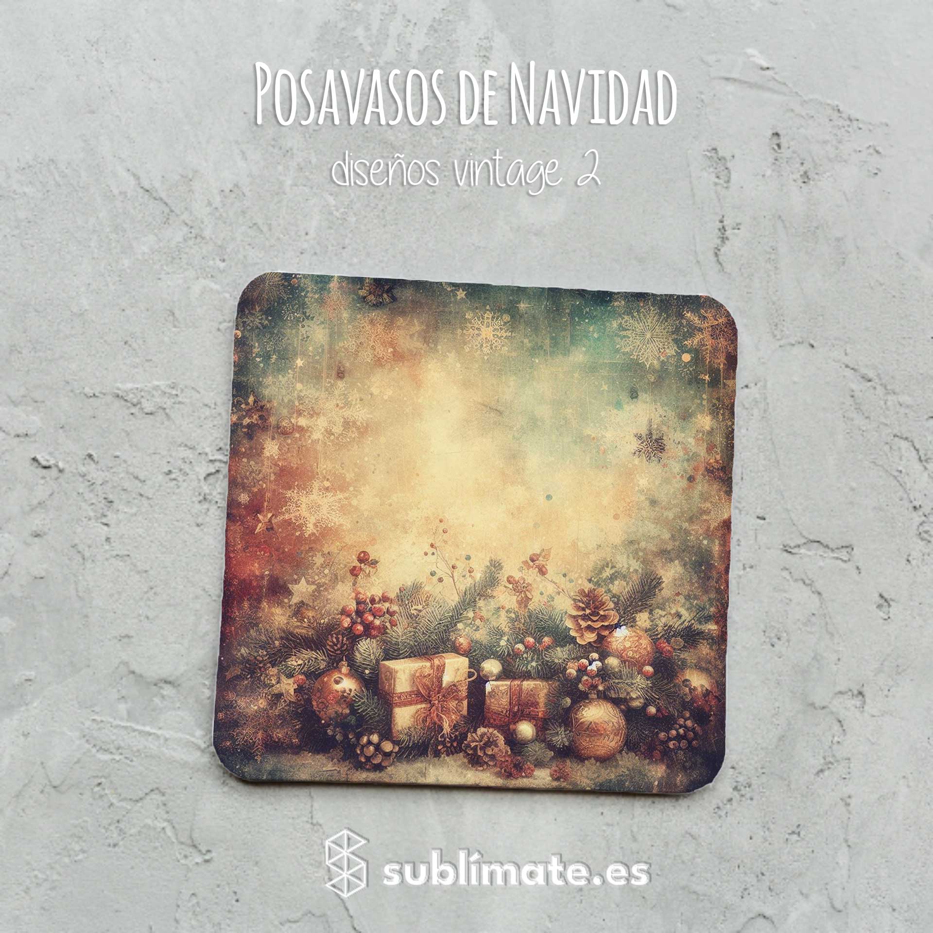 Posavasos Navidad Vintage cuadrados_6