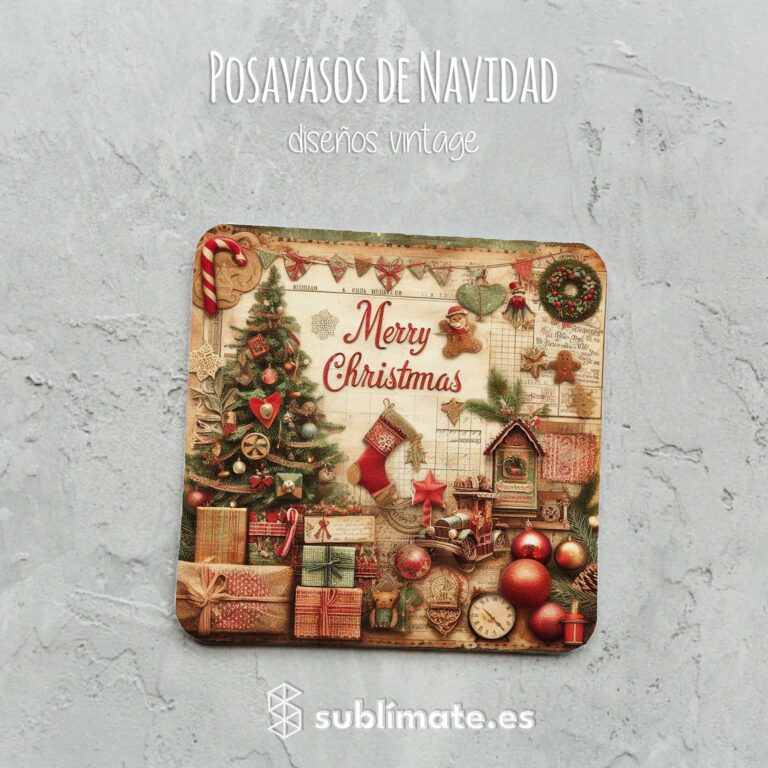 Posavasos Merry Christmas Vintage_7