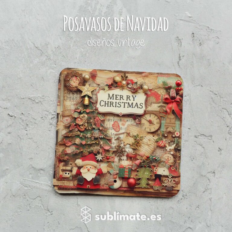 Posavasos Merry Christmas Vintage_9