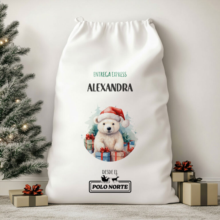 Saco de Regalos Navidad personalizados_Oso polar
