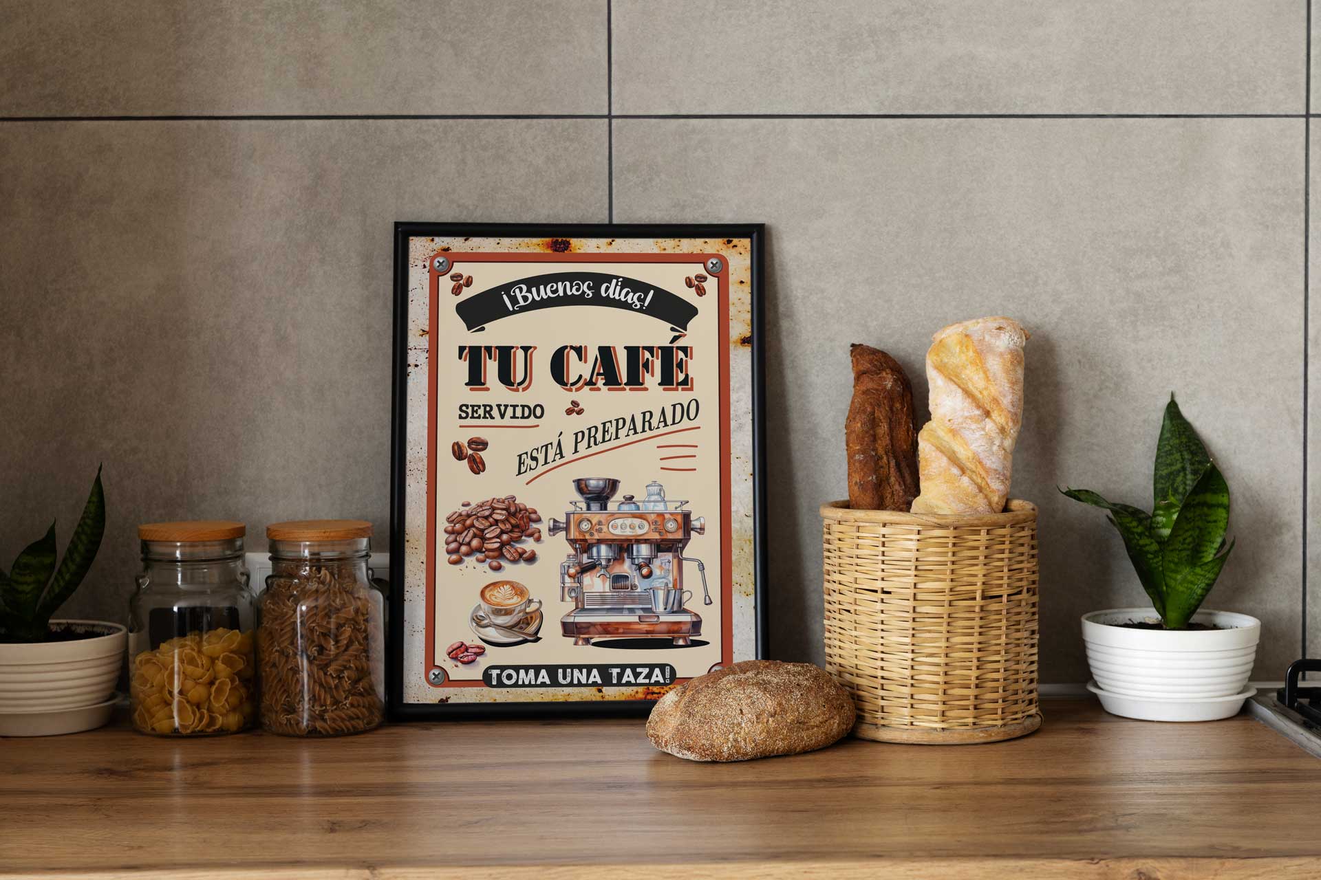 Cartel Tu Café personalizable