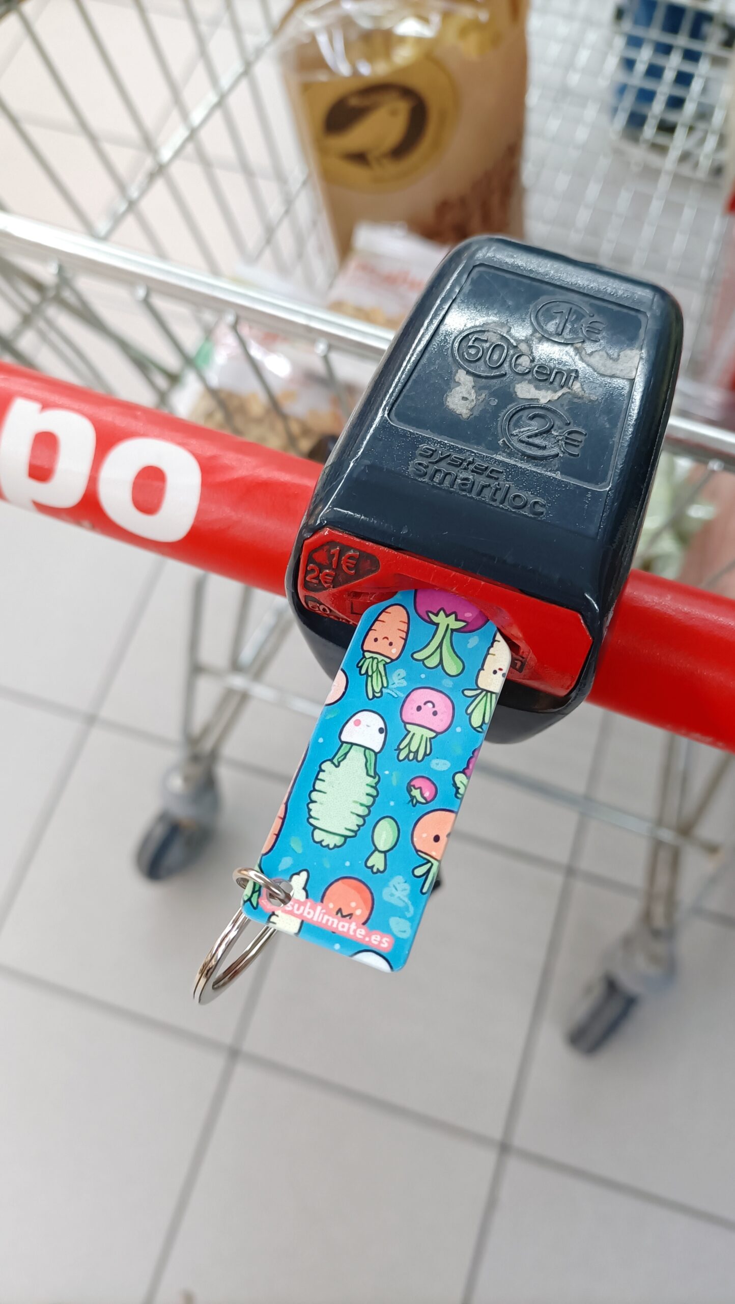 llavero para carrito de compras personalizable