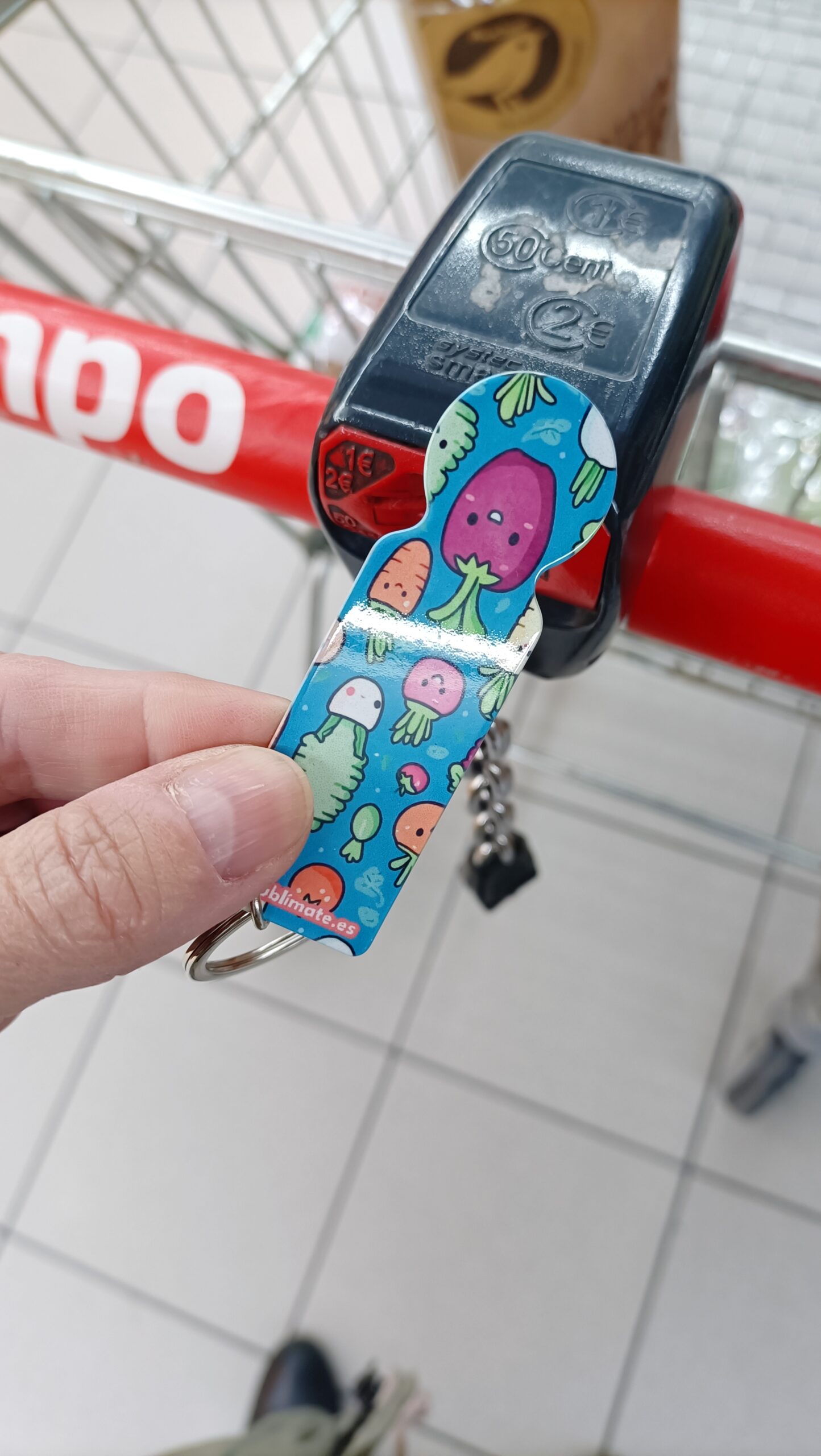 llavero para carrito de compras personalizable