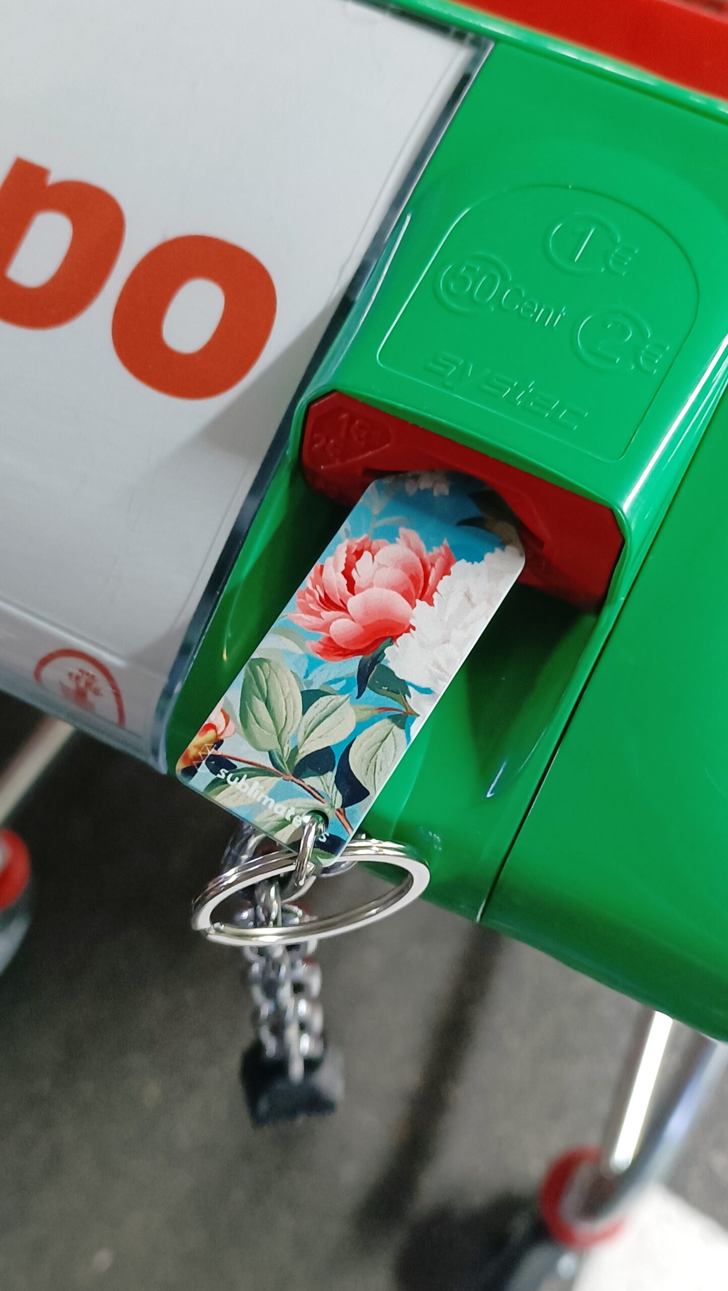 llavero para carrito de compras personalizable
