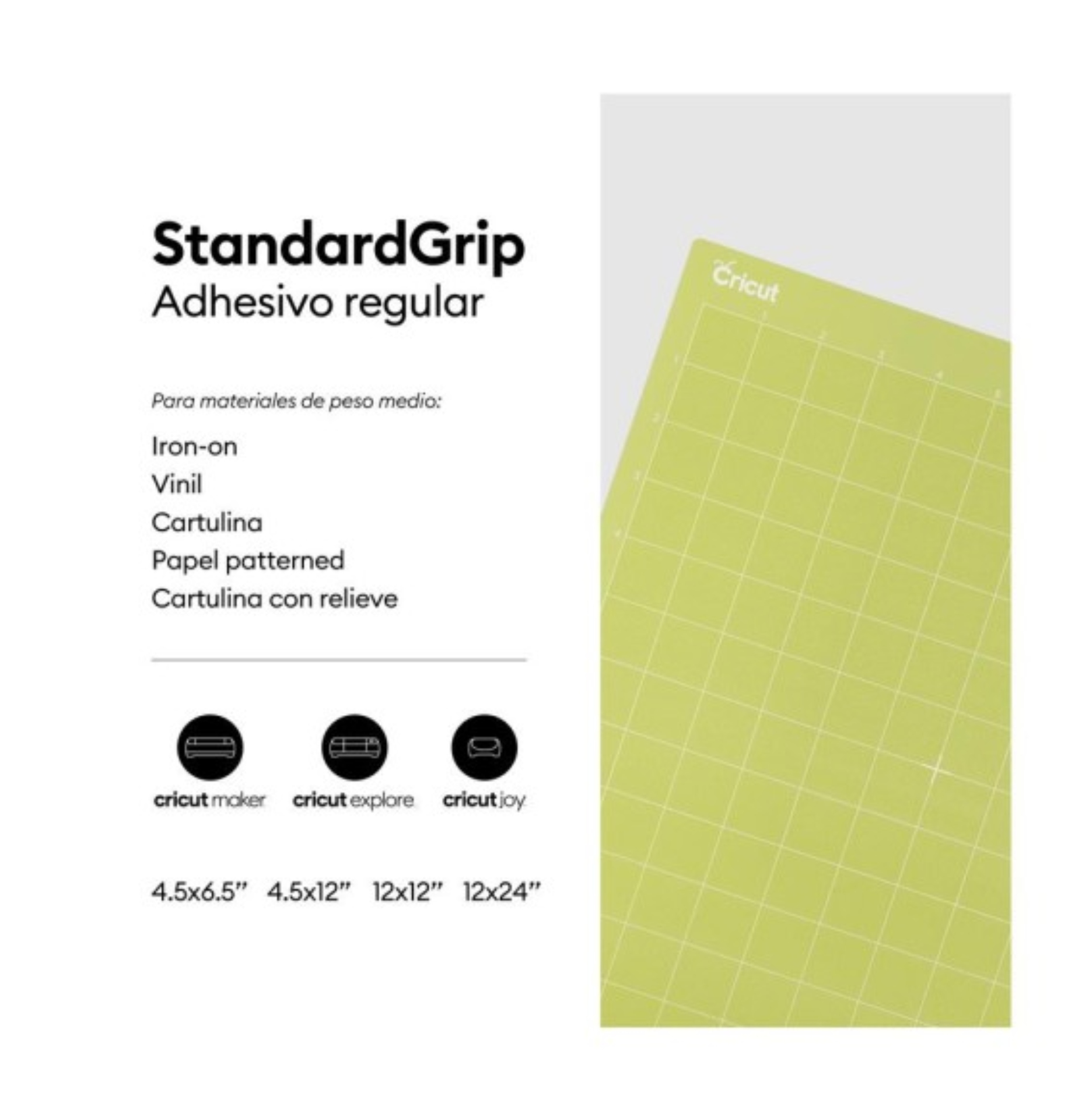 Cricut Mat adhesivo Estándar 12x12 Standardgrip