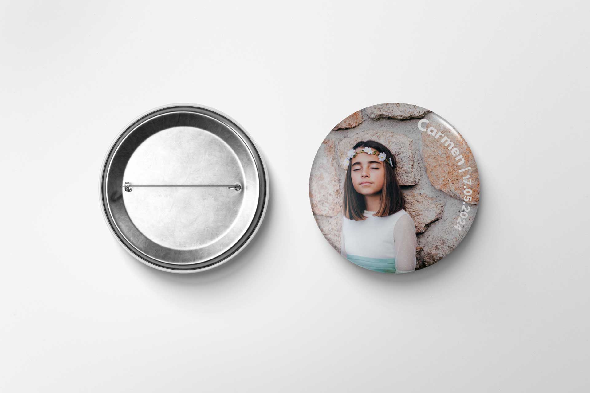 chapas personalizadas primera comunión con foto