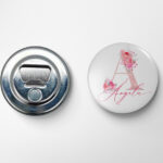 Taza personalizada + Chapa iman nevera con inicial 3