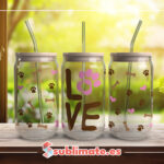 vaso vidrio huellas perro