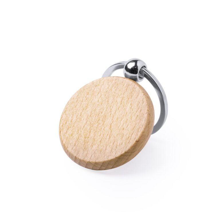 llaveros de madera redondos personalizados fondo blanco