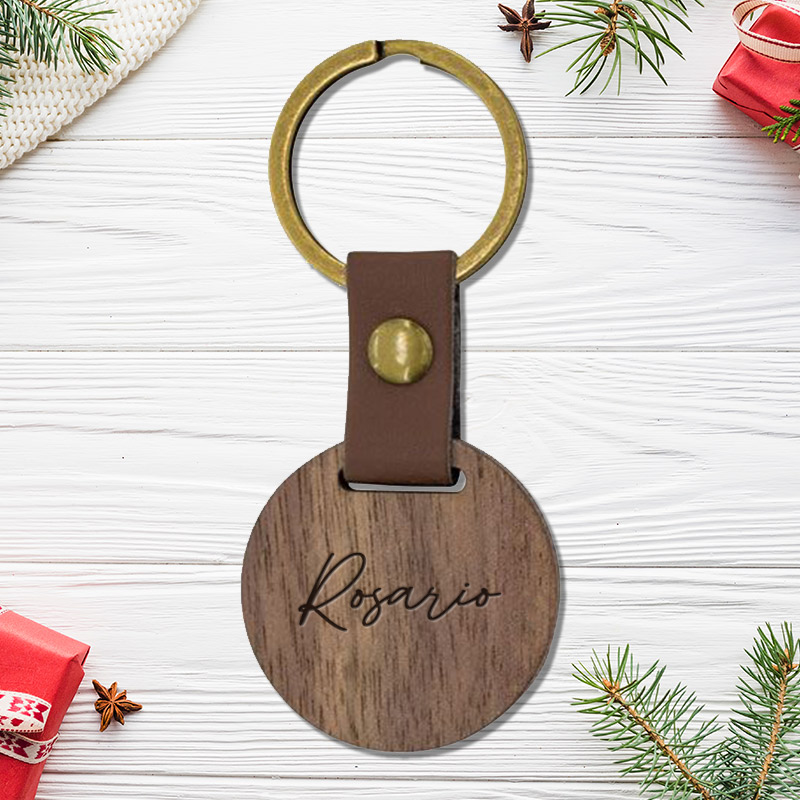 llaveros madera cerezo personalizados