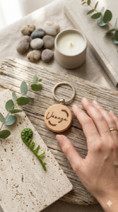 Llavero de madera personalizado con nombre