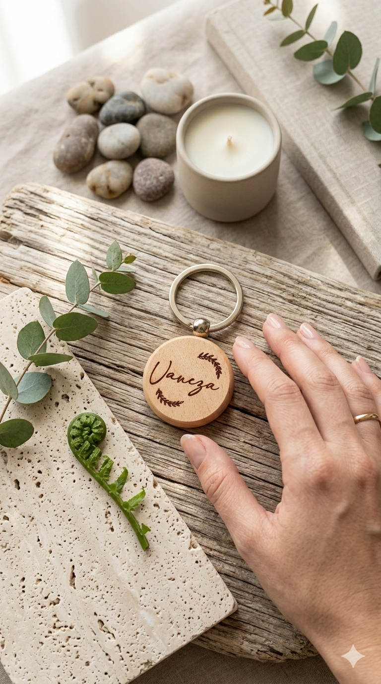 Llavero de madera personalizado con nombre