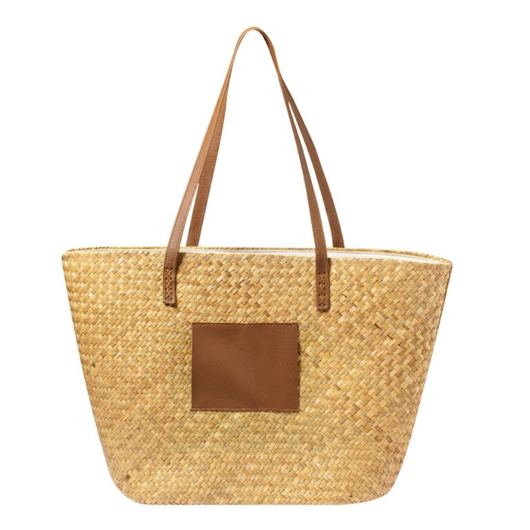 bolsa de paja y polipiel personalizada